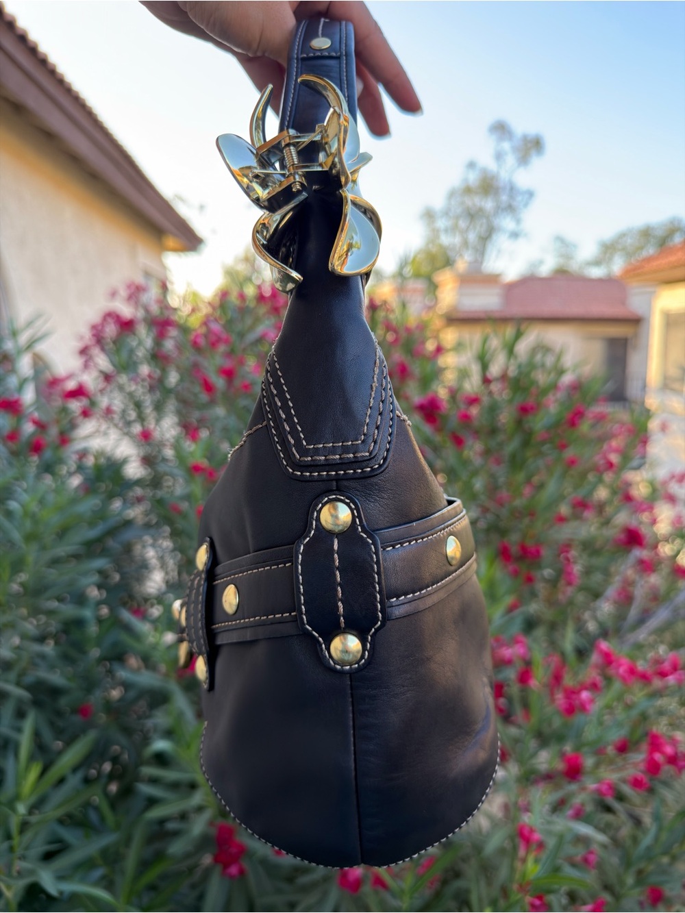 Vintage Grail: Coach Ergo Belted Hobo Bag in Black Leather (Style 11261) - Picture 6 of 12